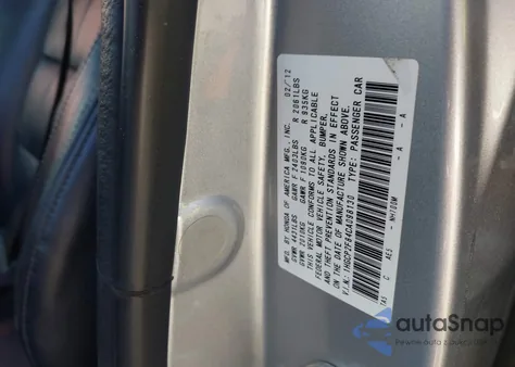 2012 Honda Accord 2.4 Ex-L из США, поврежденный, VIN 1HGCP2F84CA098130